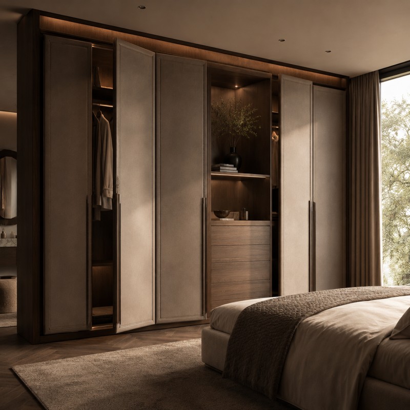 Luxuriöser Lederschrank